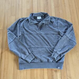 Sovereign Code Sweatshirt Size M Gray Sweater 1/4 Button Snap Loose Relaxed SVRN